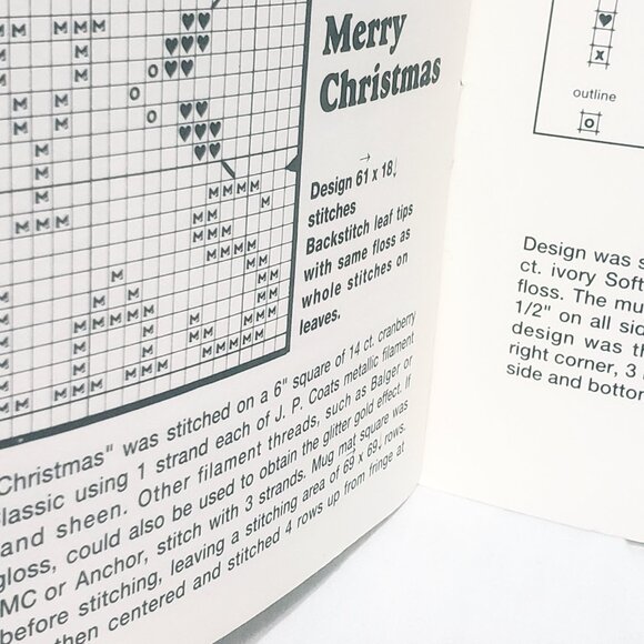 Mug Mats III Holiday Cross Stitch Leaflet 1991 Morning Glories Flowers Bridge - Picture 3 of 4